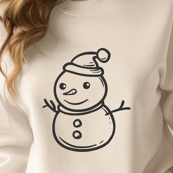 A traditional winter figure made of snow, created as a vector graphic.
