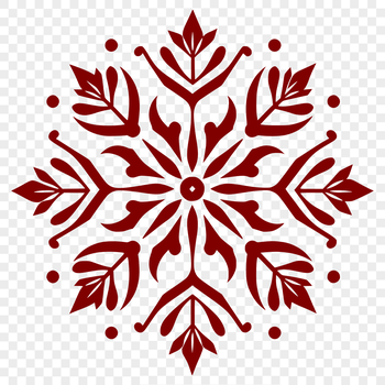 A delicate six-pointed snowflake with intricate patterns and frosty details.