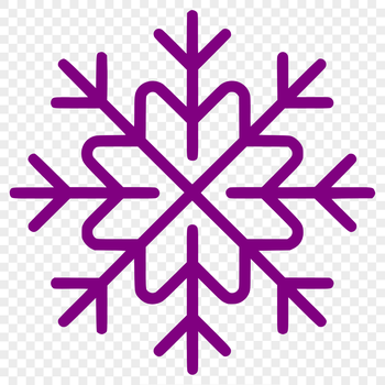 A simple line drawing of a delicate snowflake, suitable for winter or Christmas designs.