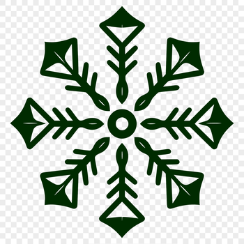 A delicate six-pointed snowflake with intricate patterns.