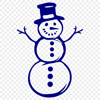 Winter holiday character made from stacked snow blocks with a carrot nose and coal eyes.