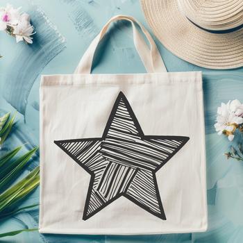 A simple geometric star shape suitable for various design applications.
