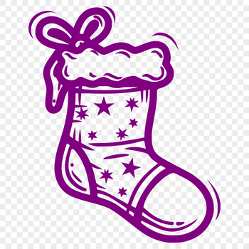 A high-quality SVG template of a Christmas stocking design suitable for cutting machines like Cricut or laser cutting.