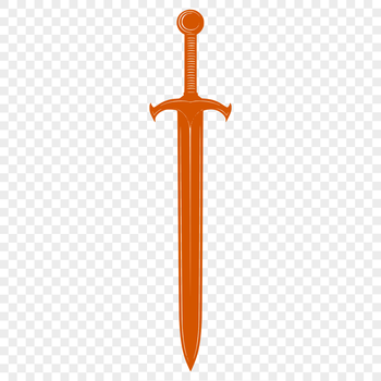 A high-quality vector illustration of a sword, suitable for cutting machines and stencils.
