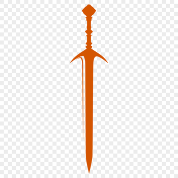 Close-up illustration of a medieval-style sword, suitable for vector design and cutting machine stencils.