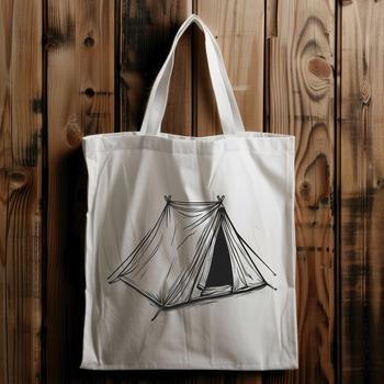 A minimalist illustration of a tent for outdoor camping, suitable for digital design projects.
