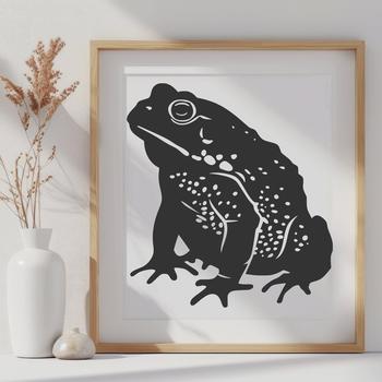 A full-body illustration of a toad in a vector format.