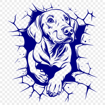 An editable SVG graphic of a Weimaraner, suitable for digital design projects.