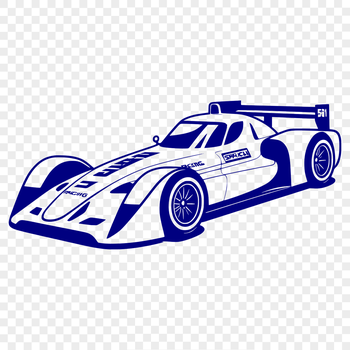 A high-speed racing car illustration in vector format, ideal for cutting machine stencils or laser cutting.