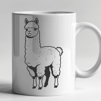 A stylized digital illustration of a South American camelid animal, commonly referred to as an alpaca.