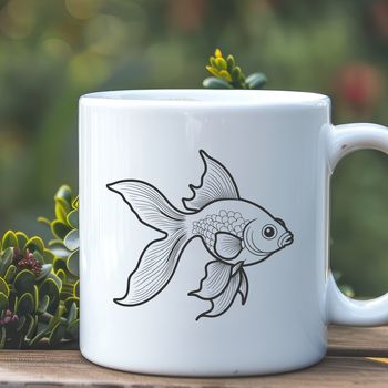 Vector graphic design of a simple goldfish.