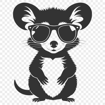 A cartoon possum character wearing trendy sunglasses, depicted in vector format.