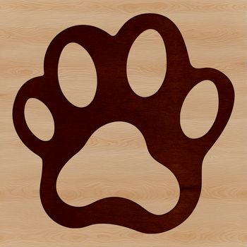 SVG image of a single animal paw with detailed texture and outline.