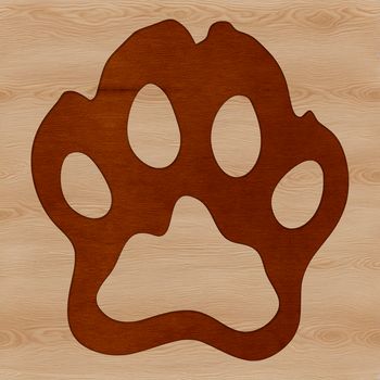 A digital illustration of an animal paw print design.