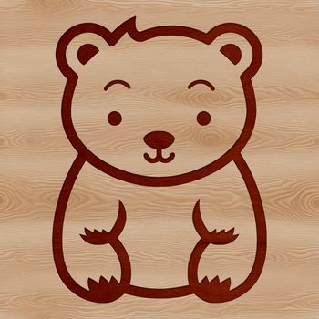 A simple line drawing of a cute bear, created as a vector art design.
