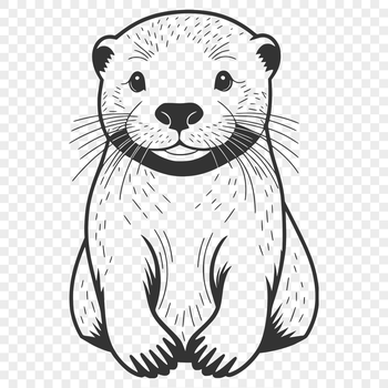 An SVG graphic representation of an otter animal in various poses and expressions.
