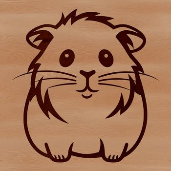 A simple line drawing illustration of a cute guinea pig.