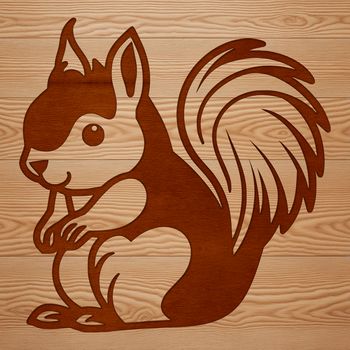 A colorful illustration of a cute squirrel in a playful pose.