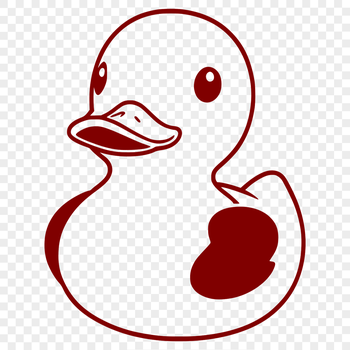 A simple line art illustration of a duck, suitable for vector design and cutting machine projects.