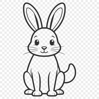 A sitting rabbit depicted in full body pose.