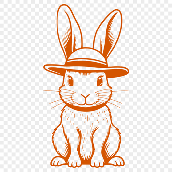 A stylized, full-body rabbit silhouette in vector format.