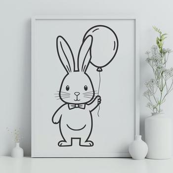 A standing rabbit figurine in full body form, suitable for crafting or design projects.