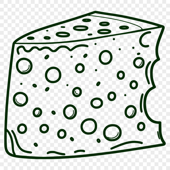 A high-quality illustration of a slice of cheese, designed as a reusable vector graphic.