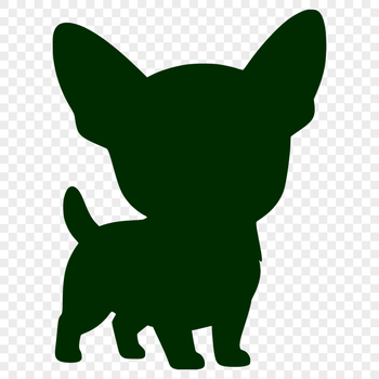 Illustrative vector design of a Chihuahua dog silhouette.