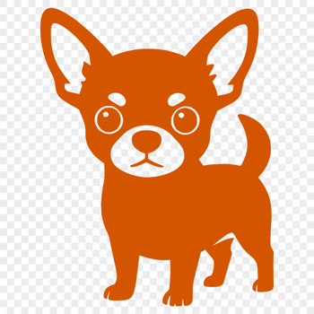 A small Chihuahua dog illustrated in vector format for commercial or personal use.