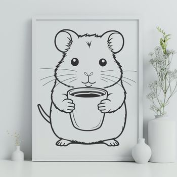 A small mammal with fluffy fur and a rounded body, suitable for digital design and crafting projects.