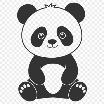 A high-quality illustration of a panda in a playful pose.