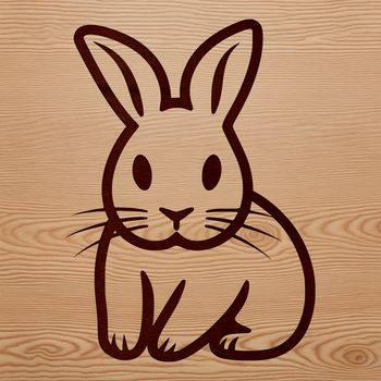 Simple line drawing of a cute rabbit sitting in various poses suitable for use with a cutting machine or laser cutter.