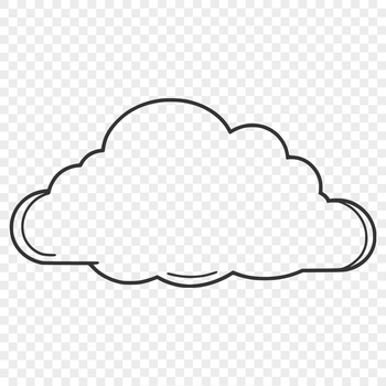 A stylized illustration of a white cloud in the sky, suitable for vector graphics and cutting machine stencils.