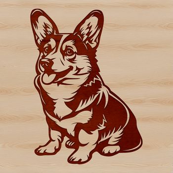 A vector illustration of a sitting corgi dog breed.