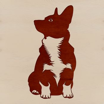A cartoon corgi sitting on its haunches with a friendly expression.