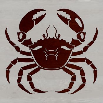 A realistic illustration of a crab in profile, suitable for vector design and cutting machine projects.