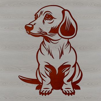 A digital illustration of a sitting dachshund dog, suitable for personal or commercial use in various design formats.