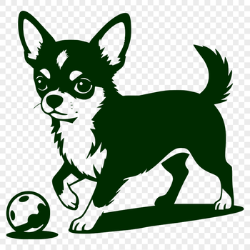 Small breed dog silhouette created as a vector graphic.