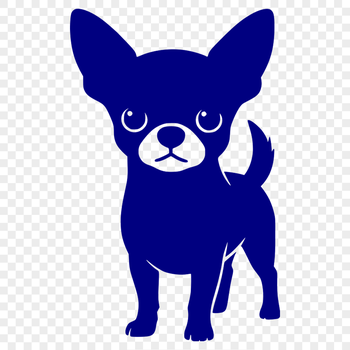 Illustration of a Chihuahua in silhouette form.