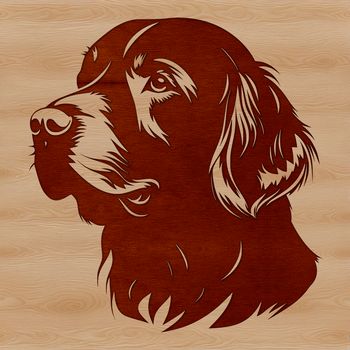 A high-quality digital illustration of a Golden Retriever's head, suitable for cutting machines and design projects.