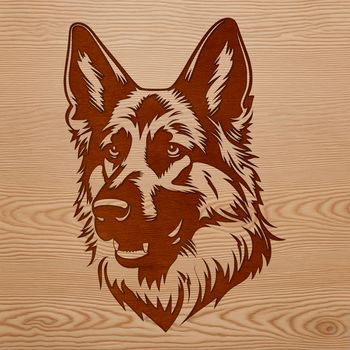 A high-quality vector illustration of a German Shepherd's head, suitable for custom designs and crafts.