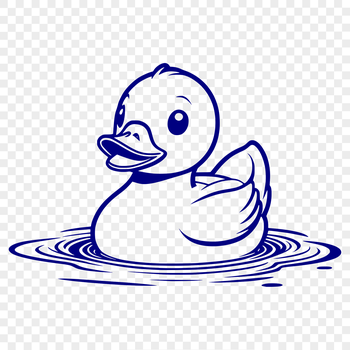 Vector illustration of a yellow duck with a happy expression.