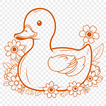 A stylized digital design featuring a bird with duck characteristics.