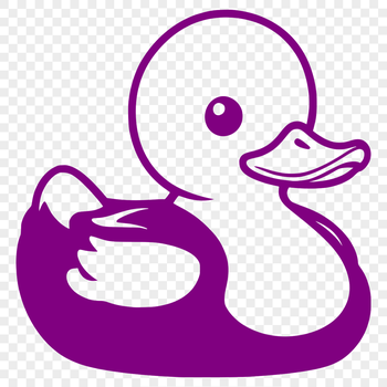 A simple illustration of a white duck in various poses against different backgrounds.