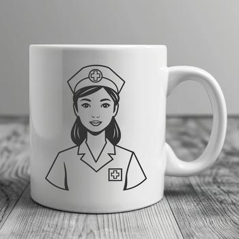 A female professional in a nurse's uniform, created as vector art for various uses.
