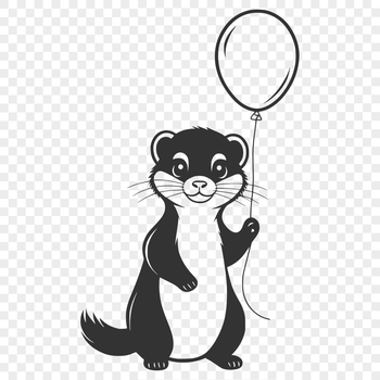 A cartoon illustration of a ferret in profile.