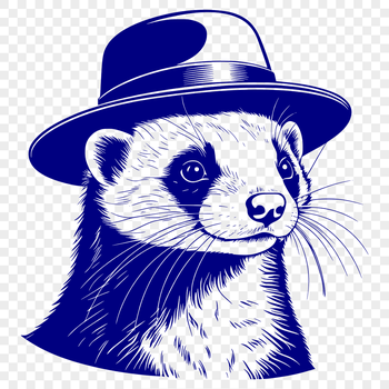 An svg graphic featuring a domesticated ferret animal character.