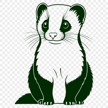 A small mammal ferret in a graphic vector format, suitable for cutting machines and digital designs.