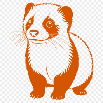 An SVG graphic of a ferret designed for digital use and editing.