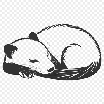 A close-up illustration of a ferret sleeping peacefully.